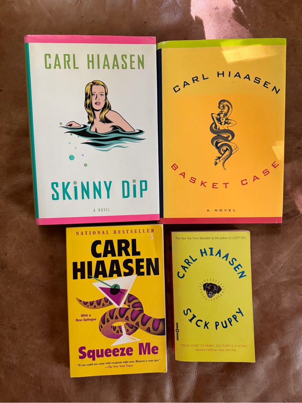Lot of 4 Carl Hiaasen Books Novels Fiction Hardcover Paperbacks